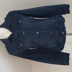 DG2 by Diane Gilman Classic Stretch Indigo Jeans Jacket - Size S